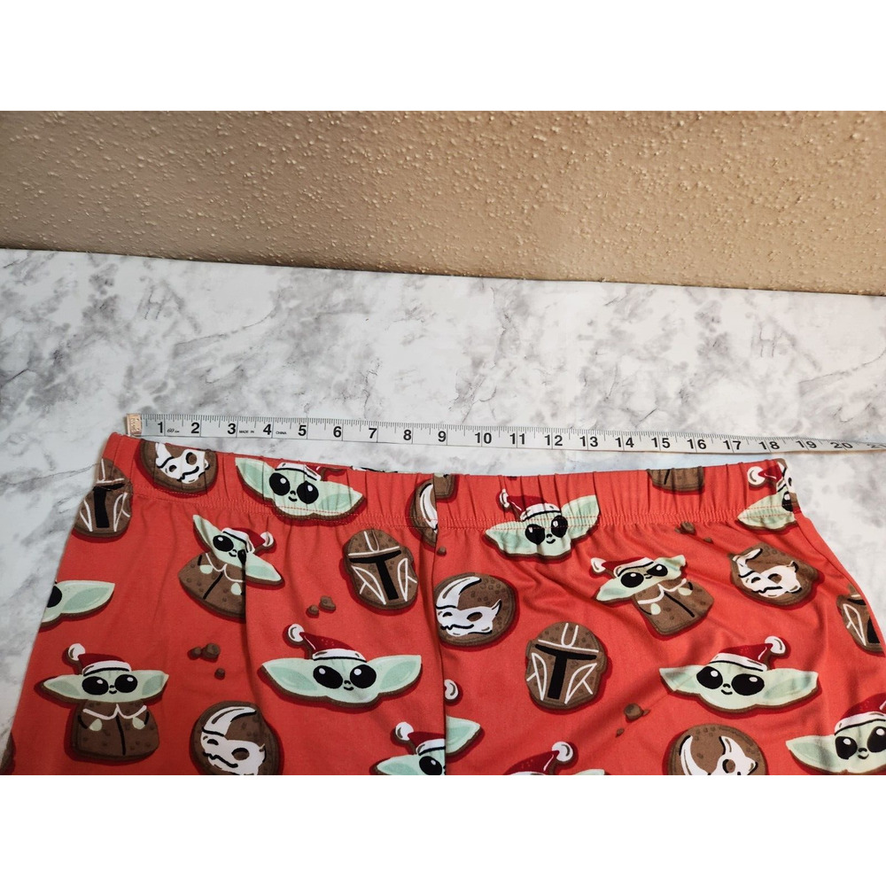 Star Wars Mens Red Baby Yoda Mandalorian Printed Pajama Pants Size XL - Picture 5 of 7